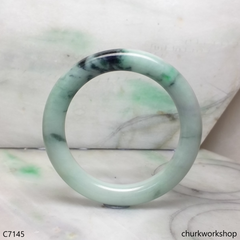 Large light green mix dark green jade bangle