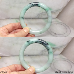 Large light green mix dark green jade bangle