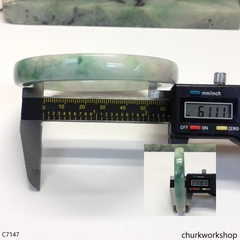 Square large light green mix lavender jade bangle