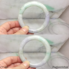 Light green mix lavender jade bangle