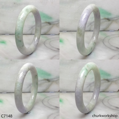 Light green mix lavender jade bangle