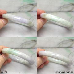 Light green mix lavender jade bangle