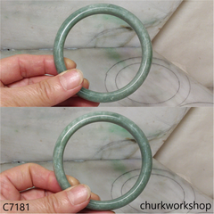 Large bluish green jade bangle