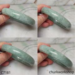 Large bluish green jade bangle