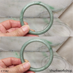 Large bluish green jade bangle