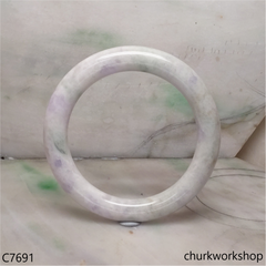 Large pale lavender mix light green jade bangle