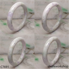Large pale lavender mix light green jade bangle