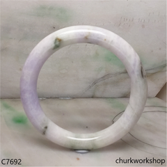 Large pale lavender mix light green jade bangle