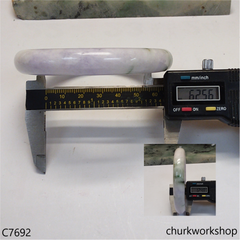 Large pale lavender mix light green jade bangle