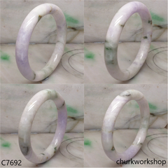 Large pale lavender mix light green jade bangle