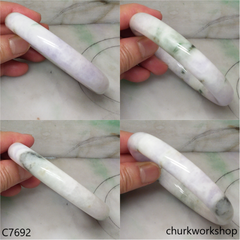 Large pale lavender mix light green jade bangle
