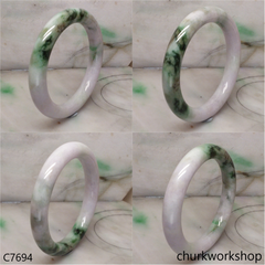 Reserved Large green & lavender jade bangle