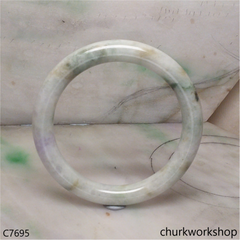 Large pale lavender mix light green jade bangle