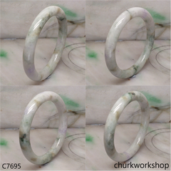 Large pale lavender mix light green jade bangle
