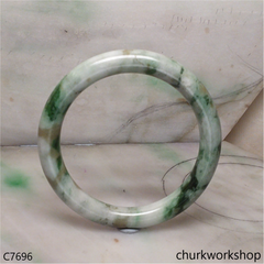 Large multiple green jade bangle