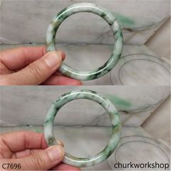 Large multiple green jade bangle