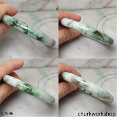 Large multiple green jade bangle