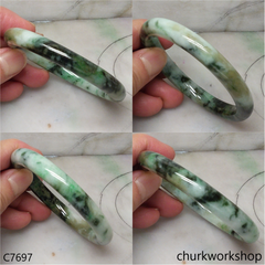 Multiple green jade bangle