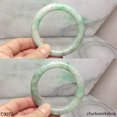 Pea green jade bangle