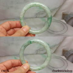 Pea green jade bangle