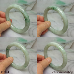 Pea green jade bangle