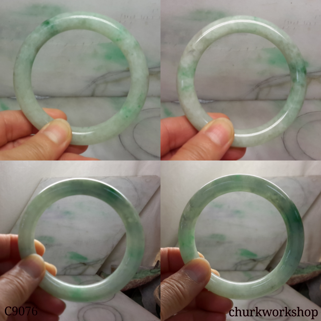 Large pea green jade bangle