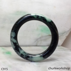 Large dark & light green jade bangle