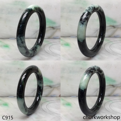 Large dark & light green jade bangle