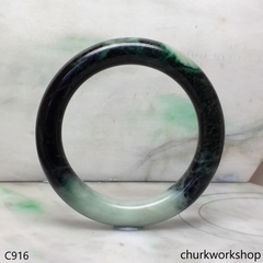 Large dark & light green jade bangle