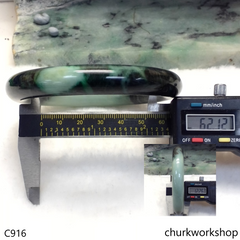 Large dark & light green jade bangle