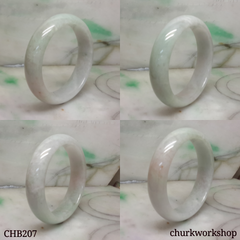 Pale green and lavender jade bangle