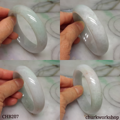 Pale green and lavender jade bangle