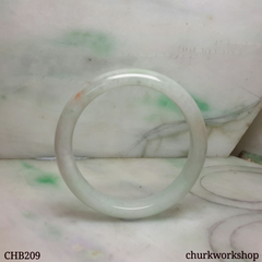 Pale green and lavender jade bangle