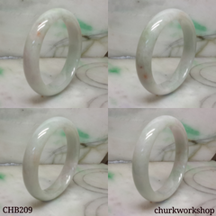 Pale green and lavender jade bangle
