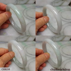 Light green mix lavender green jade bangle