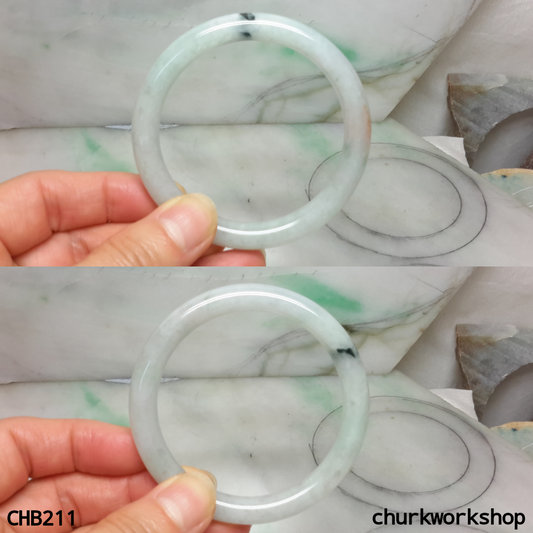 Light green & lavender jade bangle