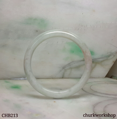 Pale green and lavender jade bangle