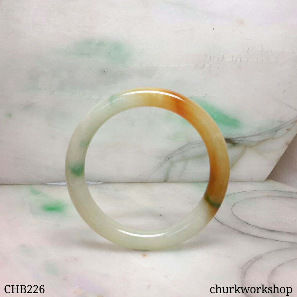 Small multi-color jade bangle