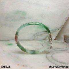 Hinged oval jade bangle