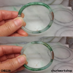 Hinged oval jade bangle