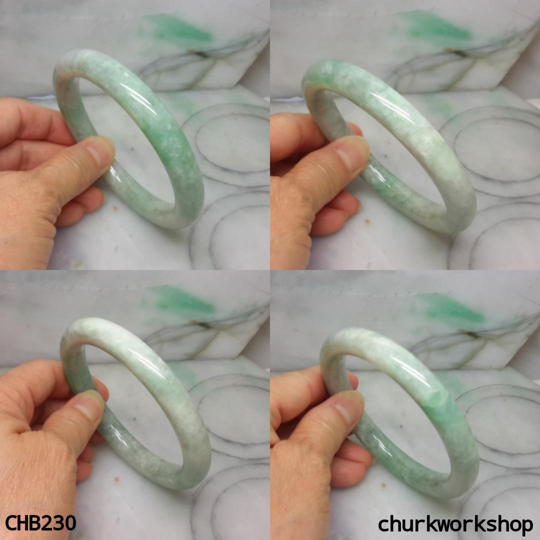 Large light pea green jade bangle