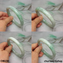 Large light pea green jade bangle