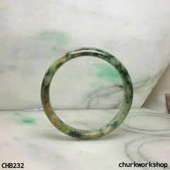 Multi color jade bangle, red & green jade bangle (Fu Lu Shou)