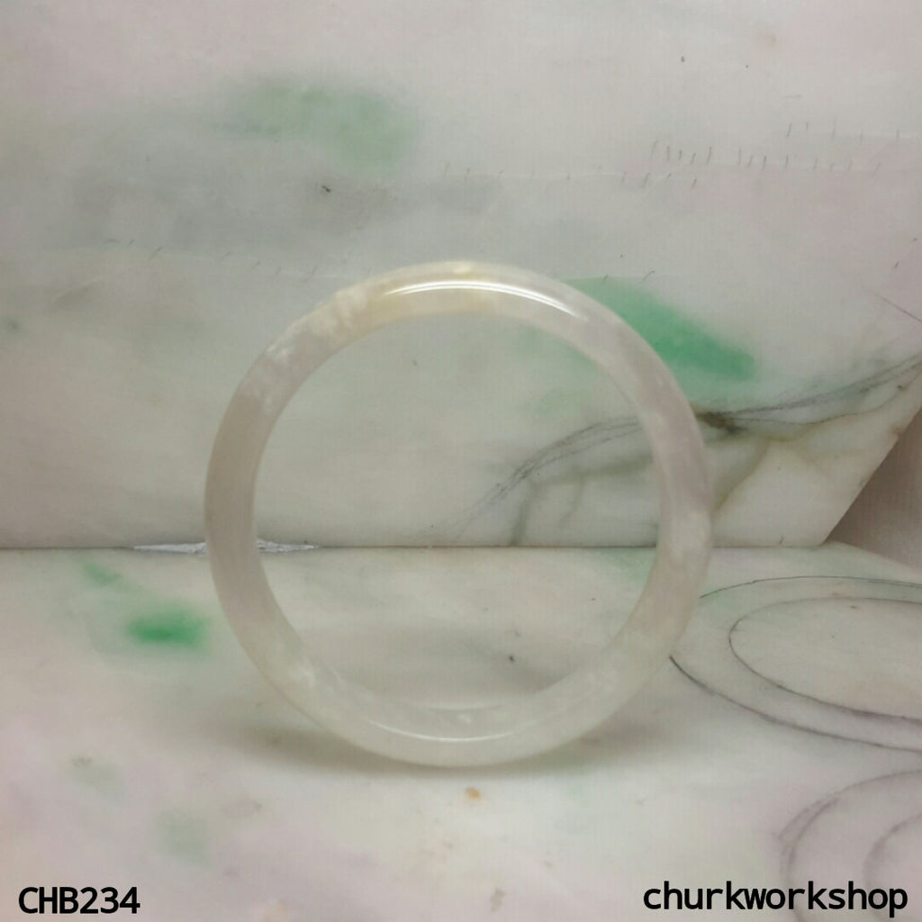 Small icy pale lavender jade bangle