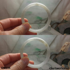 Small icy pale lavender jade bangle