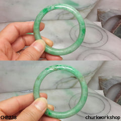 Green jade carved bangle
