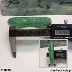 Green jade carved bangle