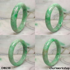 Green jade carved bangle
