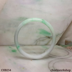 Extra large light green mix lavender jade bangle