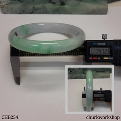 Extra large light green mix lavender jade bangle